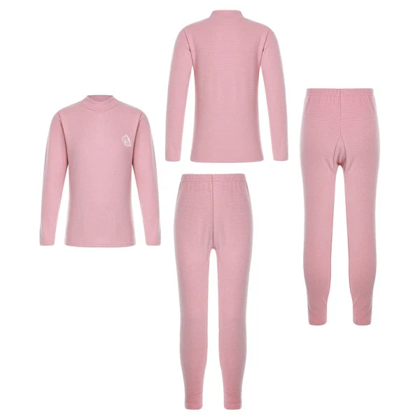 Kids Boys Girls Thermals Sets Pajamas T-shirt And Tights Suit Warm Active Home