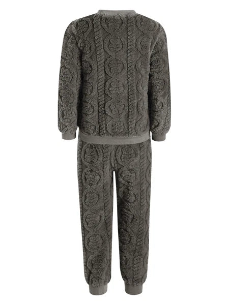 Kids Set Warm Pajamas Stand Collar Sleepwear Long Sleeve Nightwear Sleep Fancy