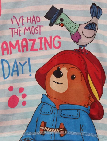PADDINGTON BEAR Girl's Pyjamas / Pink & Blue PJs Sizes 18 Months - 5 Years