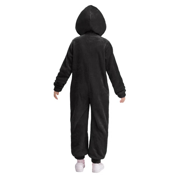 Unisex Kids Fleece Hooded Jumpsuit for Boys Girls Zip-up One Piece Pjs Sleepwear