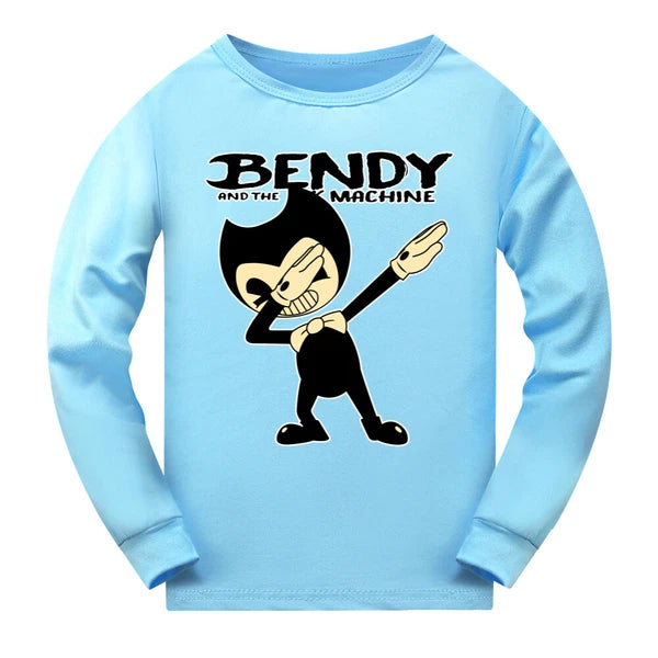 New Children's Bending and Ink Machine Pajama Top+Pants Set Birthday Gift