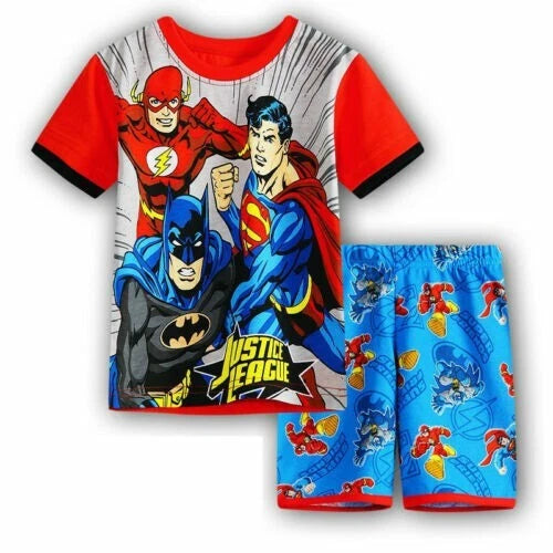 Boys Girls Kids Spiderman Superhero Pyjamas Short Sleeve T-Shirt Shorts PJs 1-6Y
