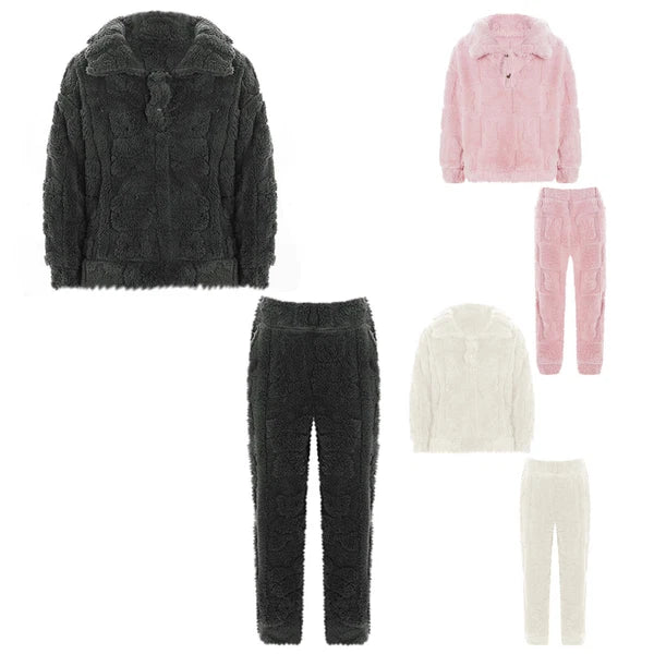 Kids Set Casual Pajamas Winter Sleepwear Elastic Waistband Top With Long Pants