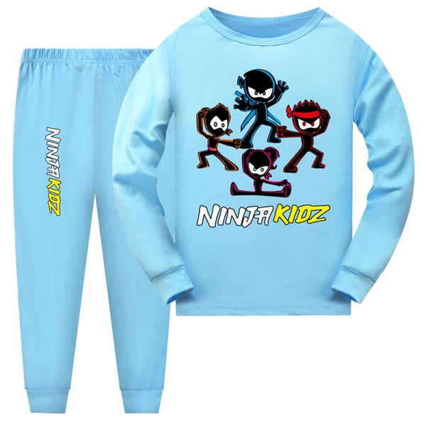 110-170 Ninja Kids Ninja Kids Kids Long Sleeve Trousers Pajamas Suit HighQuality