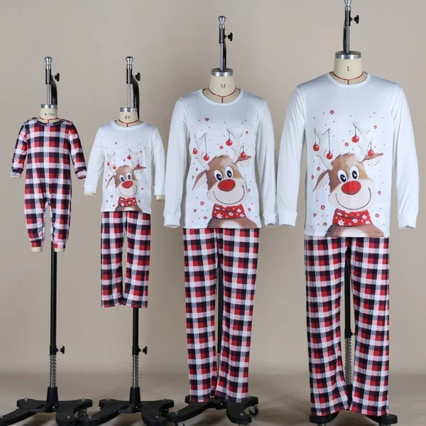 Family Matching Christmas Pyjamas Adult Kids Xmas Nightwear Pjs Set Reindeer