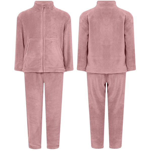 Kids Pajama Set Flannel Nightwear Soft Sleepwear Long Sleeve Homewear Fuzzy