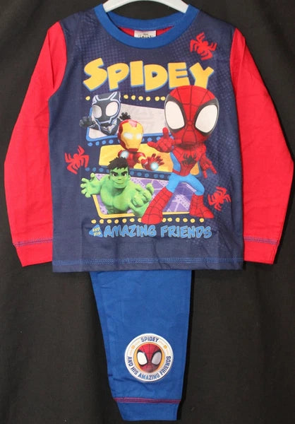 SPIDER-MAN Boy's Pyjamas/ Red & Blue SPIDEY PJs Sizes 1.5-5 Years