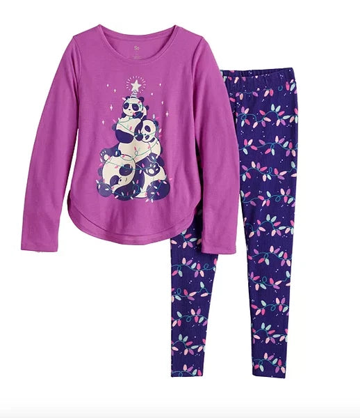 SO Girls (2 Pc) Tunic & Thermal Leggings + Socks PAJAMA SET Sizes  16 or 18  NWT