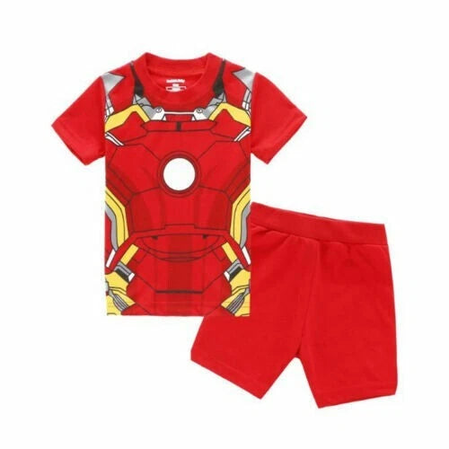 Boys Girls Kids Spiderman Superhero Pyjamas Short Sleeve T-Shirt Shorts PJs 1-6Y