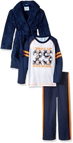 Bunz Kidz Boys I Wake Up Awesome Robe and 2pc Pajama Set
