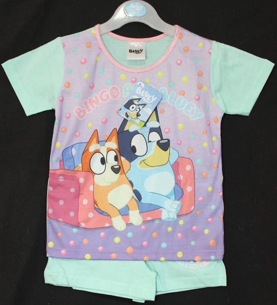 BLUEY Girl's Short Pyjamas / Shorty/Summer PJs Sizes 18 Months-5 Years