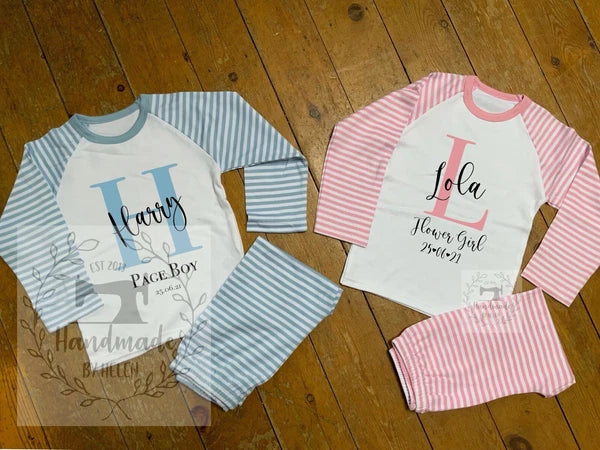 Personalised Children's Kids Flower girl Page Boy Pyjamas - Flower Girl Page Boy