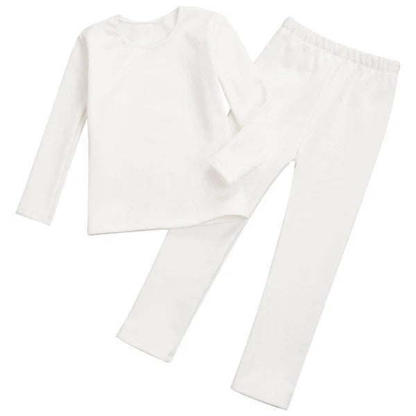 Kids Girl's Pajamas Set Training Sleepwear Round Neck Pullover And Pantyhose