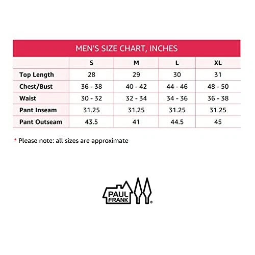 Official Paul Frank Monkey Face 2-Piece Shirt & Pajama Lounge Pants! Blue/Black