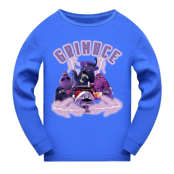 Children's Grimace Purple Print Fashionable Pajamas Casual Suit Daily Gift Hot