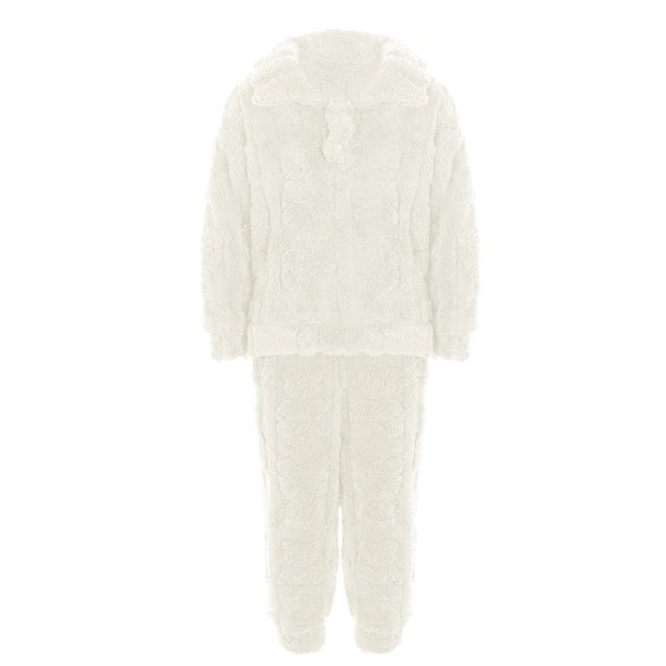 Kids Sleepwear Thicken Set Warm Pajamas Sleeping Sleepsuit Fleece 2pcs Casual