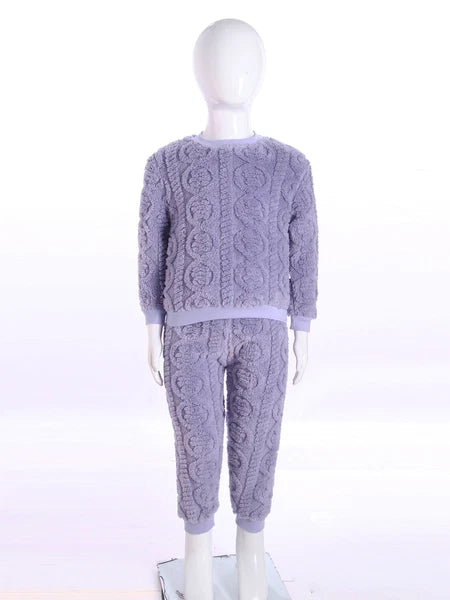 Kids Set Warm Pajamas Stand Collar Sleepwear Long Sleeve Nightwear Sleep Fancy