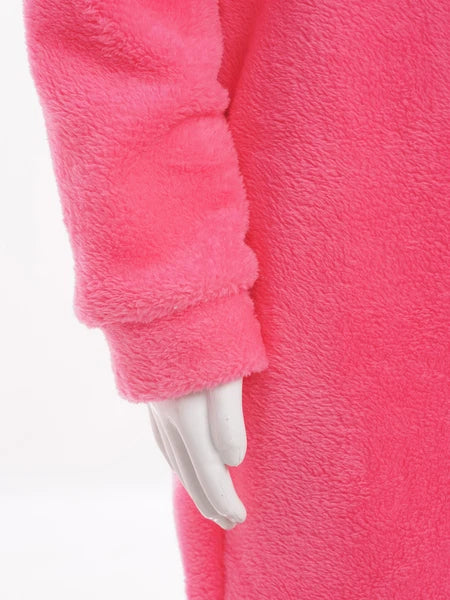 Unisex Kids Fleece Hooded Jumpsuit for Boys Girls Zip-up One Piece Pjs Sleepwear