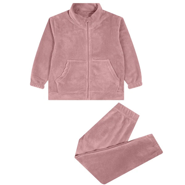 Kids Pajama Set Flannel Nightwear Soft Sleepwear Long Sleeve Homewear Fuzzy