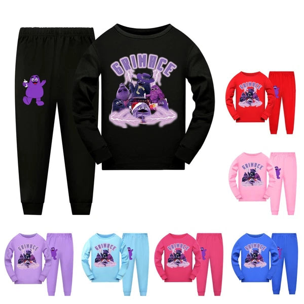 Children's Grimace Purple Print Fashionable Pajamas Casual Suit Daily Gift Hot-