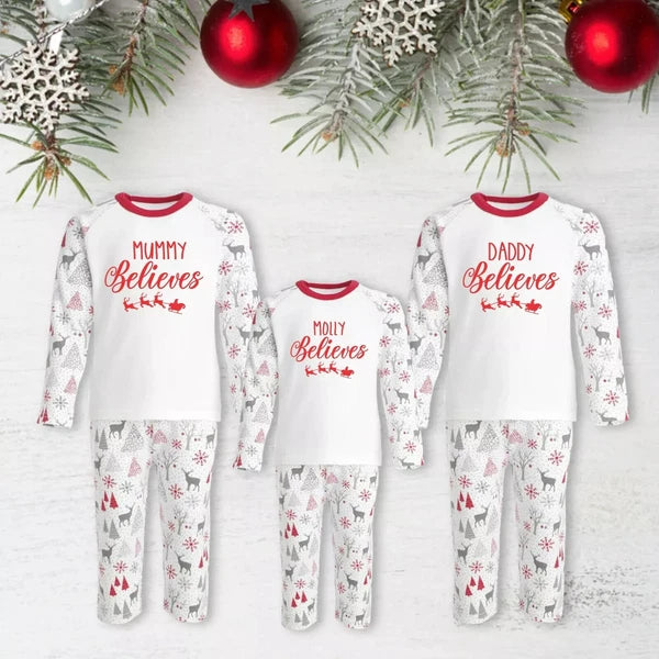 Personalised Christmas Pyjamas PJs Set  Eve Xmas Kids Children's