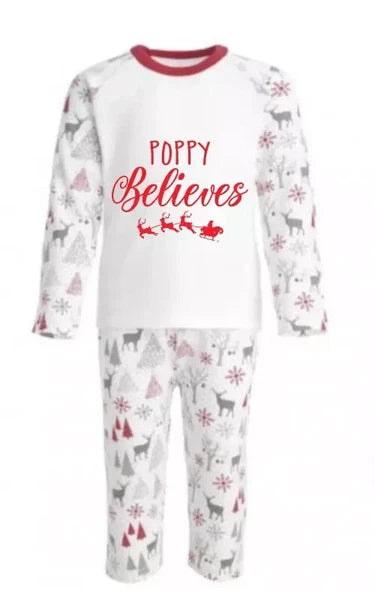 Personalised Christmas Pyjamas PJs Set  Eve Xmas Kids Children's