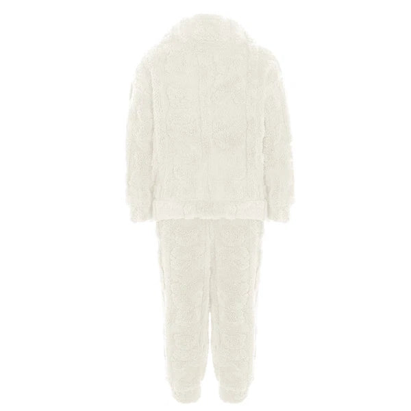 Kids Set Casual Pajamas Winter Sleepwear Elastic Waistband Top With Long Pants