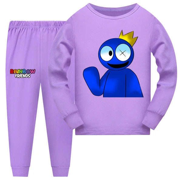 Popular Children's Rainbow Friends Pajama Top+Pants Pajama PJ Set Gift