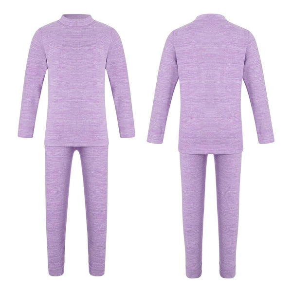 Girls Boys Pajamas Unisex Base Layer Suit Mock Neck Thermal Underwear Set Warm