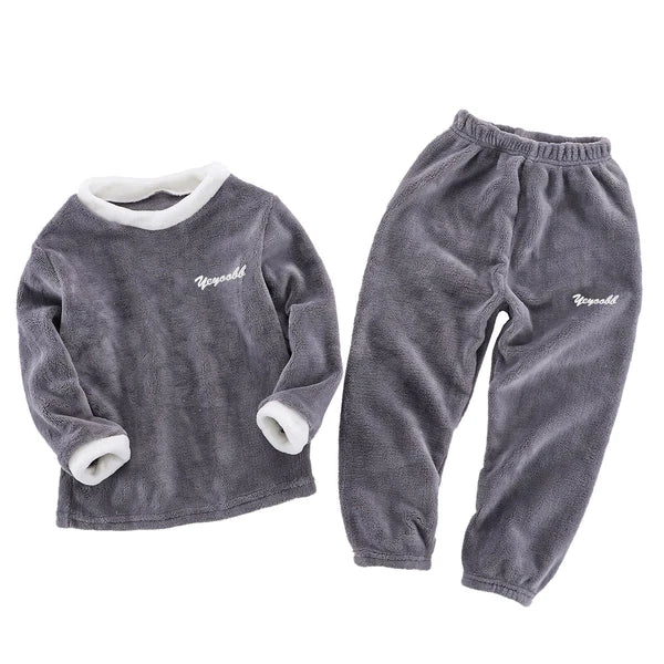 Girls Boys Pajamas Suit Long Sleeve Tops with Pants Sleepwear Winter Nightwear