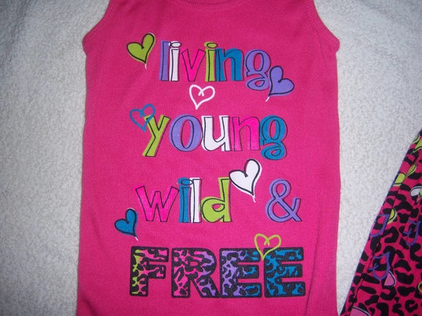 Girl Thing Brand 3 Piece PJ Pink Purple Shorts Pants Tops Set Size XS(4/5) NEW