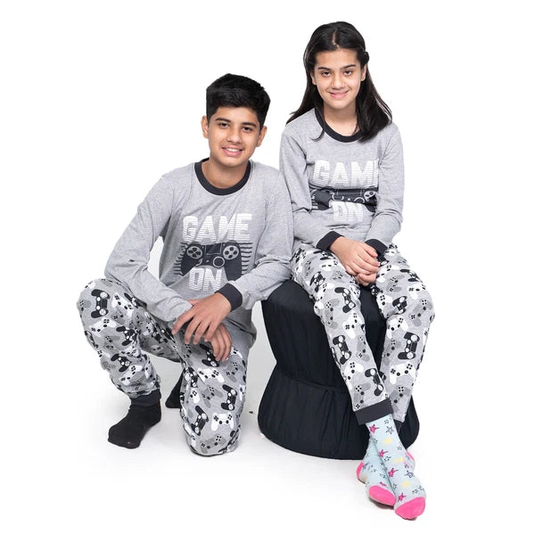 Kids Unisex Boys Girls Long Camo Cotton Gamer Gaming Pyjamas PJ Sets 5-13 Years