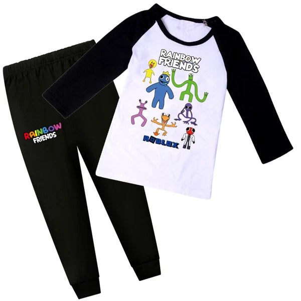 Children's Rainbow Friends Pajama Cotton Top+Pants Pajama Set Gift Birthday