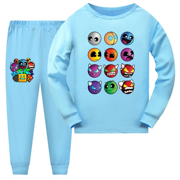 Children's Color HD Printing 110-170 Trend Long Sleeve Trousers Pajamas Suit Dai