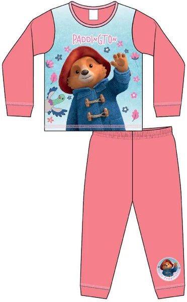 PADDINGTON BEAR Girl's Pyjamas / Pink & Blue PJs Sizes 18 Months - 5 Years