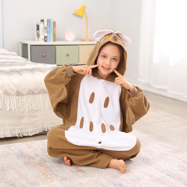 Kids Owl One-piece Pajamas Unisex Cosplay Costumes Winter Soft Warm Sleepwear