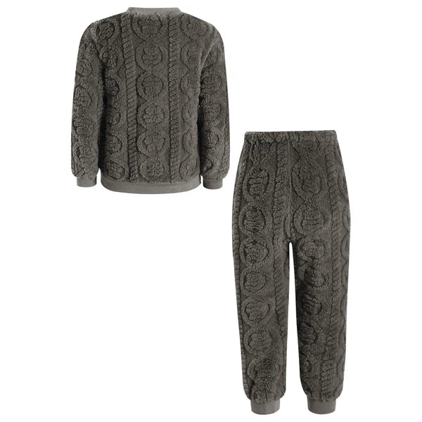 Kids Set Warm Pajamas Stand Collar Sleepwear Long Sleeve Nightwear Sleep Fancy