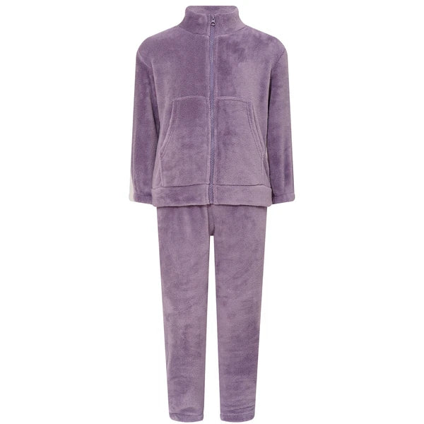 Kids Nightwear Warm Pajama Set Comfy Sleepwear Zipper Homewear 2 Piece Outfits