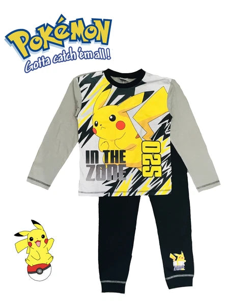 Boys Pokemon Pyjamas Pikachu Eevee 3-12 Years Long Sleeve Trouser Character