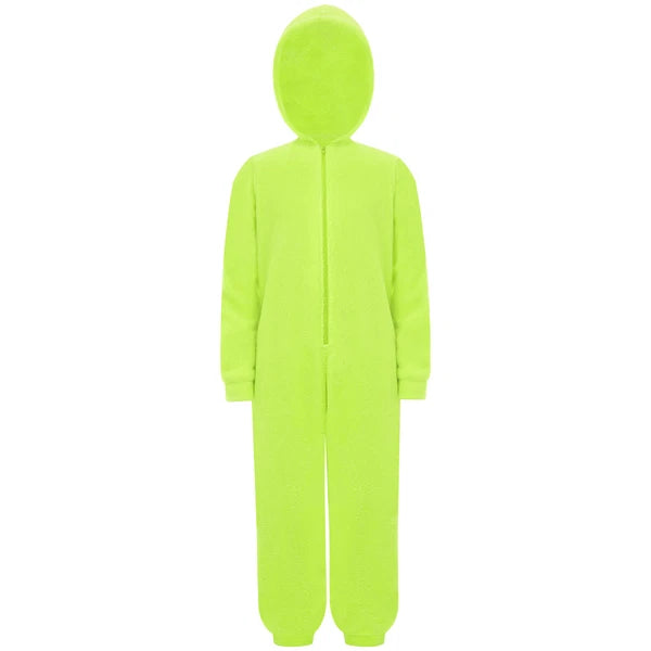 Unisex Kids Fleece Hooded Jumpsuit for Boys Girls Zip-up One Piece Pjs Sleepwear