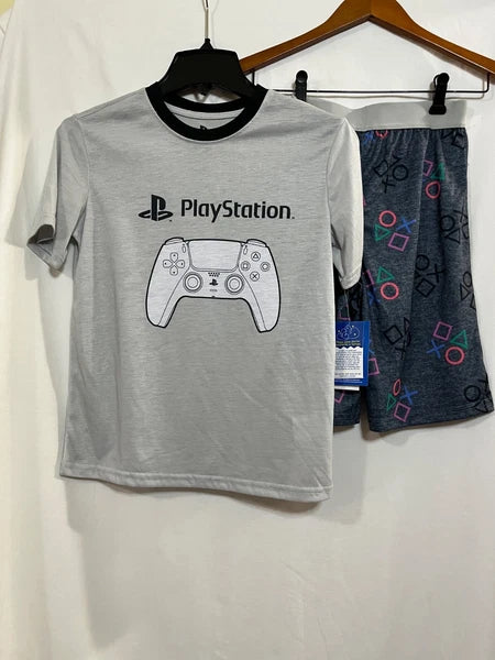 PlayStation Gray Pj Set  2 Piece Short Sleeve Shirt & Shorts Boy's U pick NEW