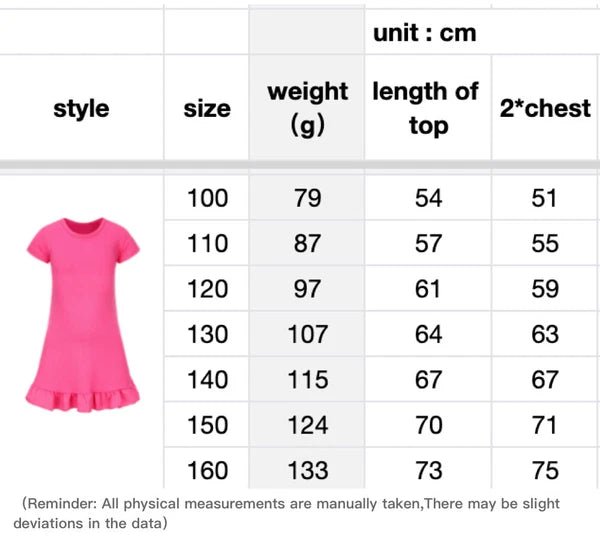 Cartoon Print Girl's Short-Sleeved Pajamas Home Clothes Nightdress Skirt New Hot