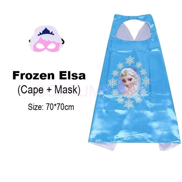 Kids PJ Superhero Cape & Mask Set Boy Girl Superman Spiderman Halloween Costume