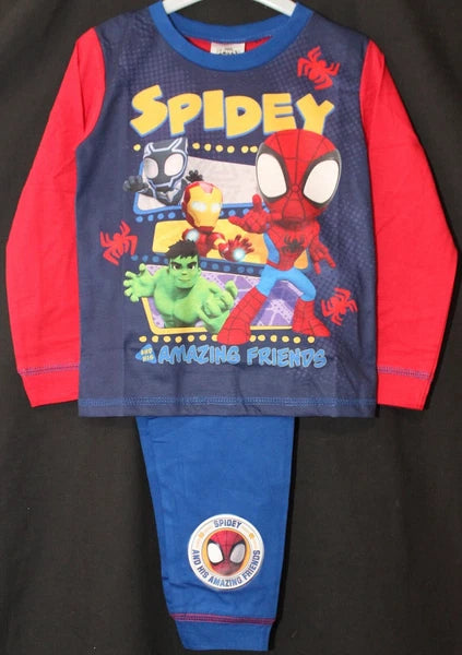 SPIDER-MAN Boy's Pyjamas/ Red & Blue SPIDEY PJs Sizes 1.5-5 Years