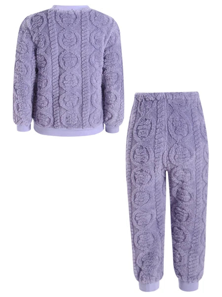 Kids Set Warm Pajamas Stand Collar Sleepwear Long Sleeve Nightwear Sleep Fancy