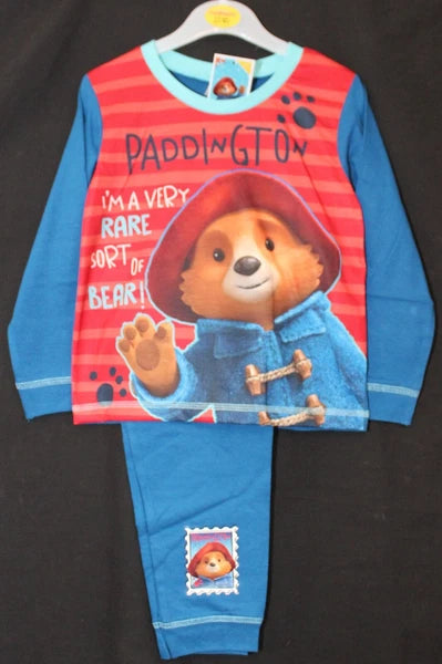 PADDINGTON BEAR Boy's Pyjamas /Blue & Red PADDINGTON PJs Sizes 18 Months-5 Years