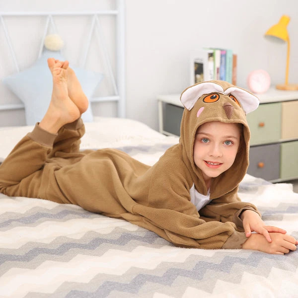 Kids Owl One-piece Pajamas Unisex Cosplay Costumes Winter Soft Warm Sleepwear