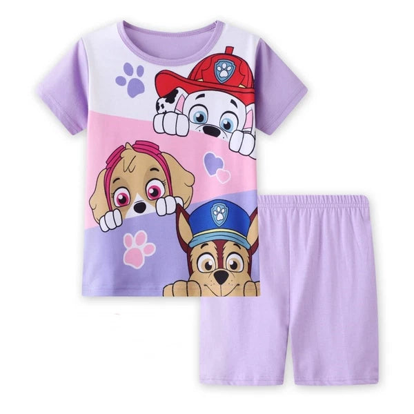 NEW Disney Cartoon Girls Short Sleeve 2-Piece Pajama Set