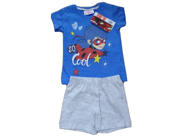 Girls Pyjamas Short Sleeve PJs Miraculous Tales Of Ladybug & Cat Noir PJ 2 Piece