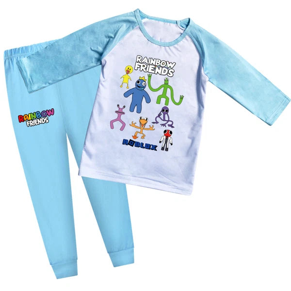 Children's Rainbow Friends Pajama Cotton Top+Pants Pajama Set Gift Birthday
